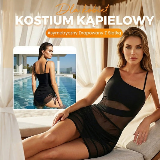 🩱 Jednoczęściowa sukienka kąpielowa – 50% ZNIŻKI! OSTATNI DZIEŃ! Marszczony, wyszczuplający krój, wysoki stan modelujący brzuch oraz delikatna, przezroczysta siateczka – idealna na plażę i basen. Kobieca, wygodna i niesamowicie seksowna! ✨🌊💃