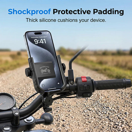 📱 Uchwyt na telefon do motocykla – 50% ZNIŻKI! KUP 2 → 1 GRATIS! OFERTA LIMITOWANA!💨✨ Stabilizacja drgań, solidne mocowanie i bezpieczna nawigacja – idealny na każdą trasę.Twoja jazda – Twoje bezpieczeństwo! 🏍️