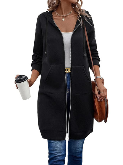🥳Varmt salg🔥Ugens særlige tilbud🔥Casual fleece-hættetrøjer med lynlås til kvinder