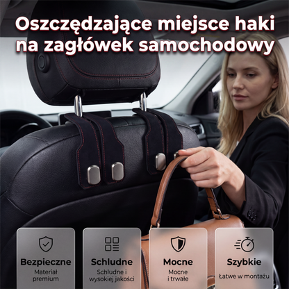 🛒🚗Wielofunkcyjne haczyki na zagłówek – 50% ZNIŻKI! KUP 1 → 1 GRATIS! OFERTA LIMITOWANA!💪✨Idealne do torebek, zakupów i drobnych przedmiotów – Oszczędzają miejsce i utrzymują porządek w samochodzie! 🛍️