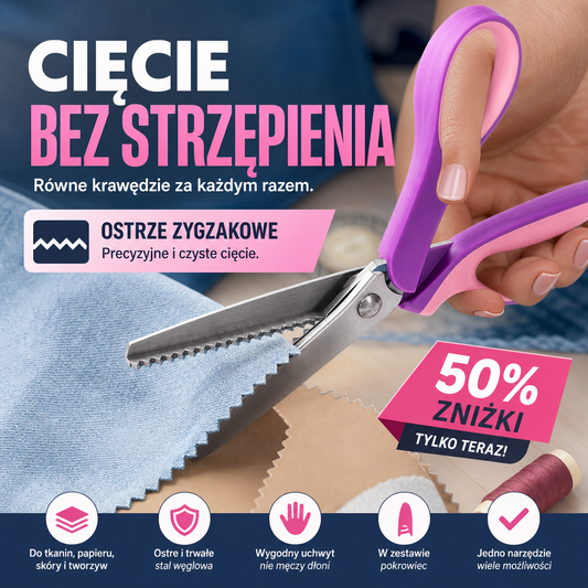 ✂️ Wielofunkcyjne nożyce ząbkowane – 50% ZNIŻKI! OFERTA LIMITOWANA!🛠️✨Ostre, precyzyjne i wszechstronne – Ząbkowane ostrza zapewniają czyste cięcie bez strzępienia. Niezbędnik w kuchni, warsztacie i pracowni krawieckiej! 🧵