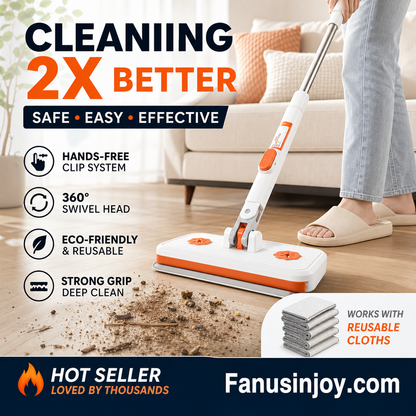🧹 Wielofunkcyjny płaski mop bezdotykowy – 50% ZNIŻKI! KUP 2 → 1 GRATIS! OFERTA LIMITOWANA!💦✨Sprzątanie bez wysiłku i bez dotykania brudu! 🏠