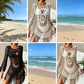 🌊 50% ZNIŻKI – KUP WIĘCEJ, OSZCZĘDŹ WIĘCEJ Boho narzutka szydełkowa – lekka, zwiewna, z chwostami. Plażowy must-have! 👙✨