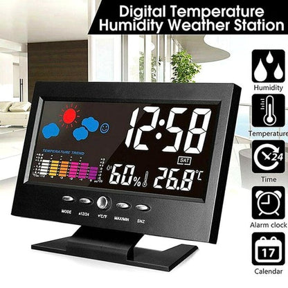 🔥Sommerkampagne 49% OFF -🌤️💦Digital temperaturmonitor Vejrudsigt LED-vækkeur