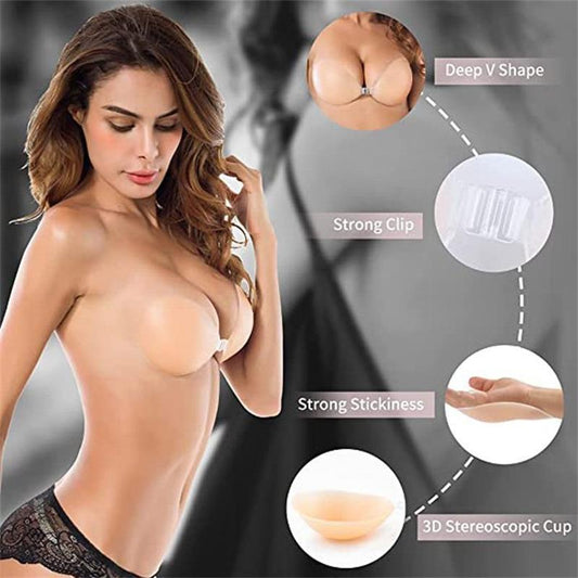 👙 Niewidoczne biustonosze zbierające – 50% ZNIŻKI! OFERTA LIMITOWANA! KUP 1 → 1 GRATIS! Przylepne, bez ramiączek – idealne pod sukienki, topy i na lato. Pewne trzymanie, wygodne, niewidoczne pod ubraniem. 💖✨