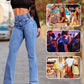 🔥Hot udsalg🔥Stretch flare jeans med høj talje