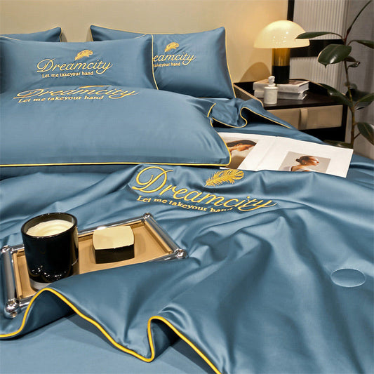 🎁Get Ready For Summer - Washable、cooling❄️4-stykket seng linen🛏️