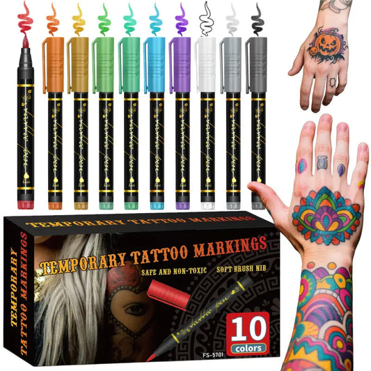 🎨 Markery do tymczasowego tatuażu – 50% ZNIŻKI! OFERTA LIMITOWANA! 10 żywych kolorów, bezpieczne dla skóry, łatwe do zmycia – idealne do kreatywnej zabawy, imprez i stylizacji. Rozwijaj wyobraźnię i twórz unikalne wzory bez zobowiązań! ✨🖌️💫