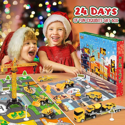 🎄Kalendarz adwentowy – zestaw pojazdów – 50% ZNIŻKI! OFERTA LIMITOWANA!🚒✨Metalowe modele aut, strażackich i inżynieryjnych – 24 pojazdy do odkrywania każdego dnia.Kolekcjonowanie i zabawa w jednym! 🎁🚗