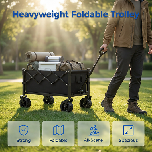 🛒 Składany wózek terenowy – 50% ZNIŻKI! OFERTA LIMITOWANA!💪✨ Pojemność 130 l, nośność 80 kg i wytrzymałe koła terenowe – idealny na camping, zakupy, plażę i ogród. Lekki, składany i łatwy w przechowywaniu. Twój niezawodny pomocnik w każdym terenie! 🏕️🛍️
