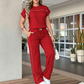 🍃Damski zestaw w jednolitym kolorze – 50% ZNIŻKI! OFERTA LIMITOWANA! Elegancki, uniwersalny i wygodny – idealny do pracy, na spotkania i co dzień. Lekka, przewiewna tkanina, perfekcyjny krój. Styl bez wysiłku! ✨🌸