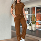 🍃Damski zestaw w jednolitym kolorze – 50% ZNIŻKI! OFERTA LIMITOWANA! Elegancki, uniwersalny i wygodny – idealny do pracy, na spotkania i co dzień. Lekka, przewiewna tkanina, perfekcyjny krój. Styl bez wysiłku! ✨🌸