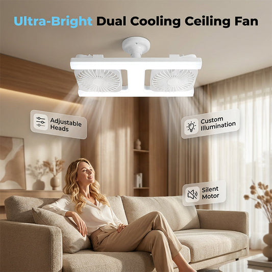 🌀 Wentylator sufitowy 2w1 z LED – 50% ZNIŻKI! OFERTA LIMITOWANA! Podwójna głowica, nowoczesny design, pilot w zestawie – łączy chłodzenie i oświetlenie w jednym. Idealny do salonu, sypialni i biura. Cicha praca, energooszczędny, łatwy montaż. ✨🏠💡
