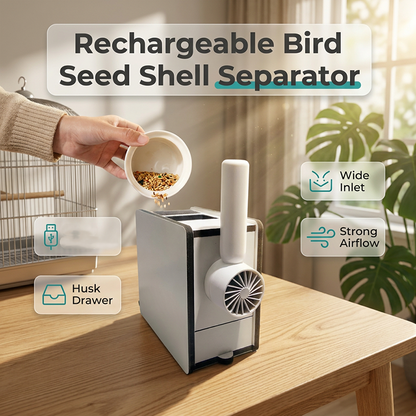 🥣 50% OFF – OSTATNI DZIEŃ! Separator łusek nasion – akumulatorowy, wydajny i bez hałasu. Utrzymuj klatkę czystą bez ręcznego dmuchania. Idealny dla każdego ptasiego właściciela! 🐦🌾