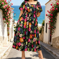 👗 Sukienka midi w kwiaty – 50% ZNIŻKI! OFERTA LIMITOWANA! Kwadratowy dekolt, marszczenia, wzór kwiatowy i praktyczne kieszenie – idealna na lato, plażę i codzienne stylizacje. Lekka, przewiewna i niezwykle kobieca. 🌸☀️💃