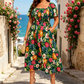 👗 Sukienka midi w kwiaty – 50% ZNIŻKI! OFERTA LIMITOWANA! Kwadratowy dekolt, marszczenia, wzór kwiatowy i praktyczne kieszenie – idealna na lato, plażę i codzienne stylizacje. Lekka, przewiewna i niezwykle kobieca. 🌸☀️💃