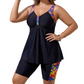 🌊 50% ZNIŻKI – OFERTA LIMITOWANA! 👙Kostium kąpielowy damski o luźnym kroju składający się z topu tankini i szortów