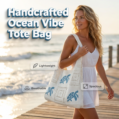 👜 Torba tote szydełkowa z żółwiem – 50% ZNIŻKI! OFERTA LIMITOWANA! Ręcznie robiona, uroczy wzór żółwia, idealna na lato, plażę i codzienne stylizacje.🐢☀️