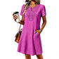 👗 Boho lace V-neck T-shirt dress – 50% ZNIŻKI! OFERTA LIMITOWANA! Zwiewna, kobieca i stylowa – idealna na lato. Koronkowe wykończenie, luźny krój, wygodna na co dzień i na specjalne okazje. 🌸✨