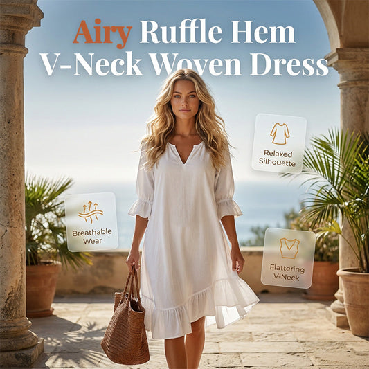 👗 Sukienka z falbaną i dekoltem w serek – 50% ZNIŻKI! NOWOŚĆ! OFERTA LIMITOWANA!💃✨ Lekka, przewiewna i zwiewna – idealna na lato, plażę i codzienne stylizacje. Kobiecy krój, modne falbany, tkany materiał. Dodaje uroku każdej sylwetce! 🌸☀️