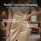 Damska Sukienka Koktajlowa z Dekoltem V i Wysoką Talią