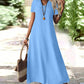 👗Sukienka maxi z dekoltem V – 50% ZNIŻKI! OFERTA LIMITOWANA!💃✨ Ponad 50 000 sprzedanych sztuk! Krótki rękaw, zwiewny krój, modny i wygodny – idealna na lato, plażę i codzienne stylizacje. 🌸☀️