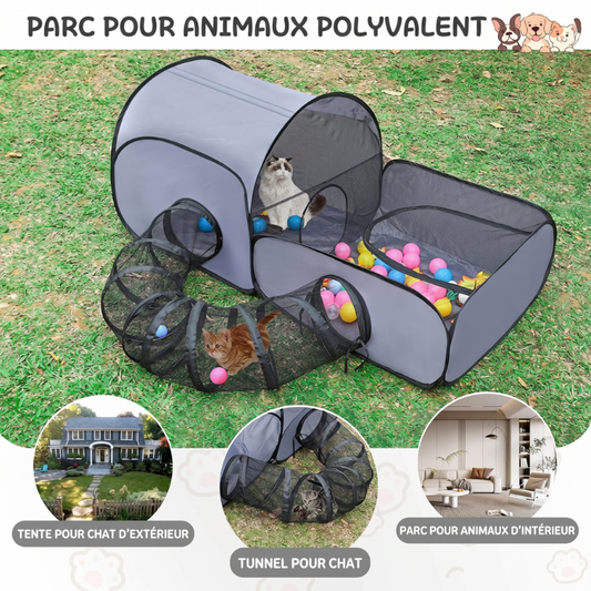 🏠 Domek dla kota z ogrodzeniem – 50% ZNIŻKI! OFERTA LIMITOWANA! Wentylowany, zmywalny i składany – idealny do domu i podróży.Twój kot pokocha ten kącik! 🐱🐾✨