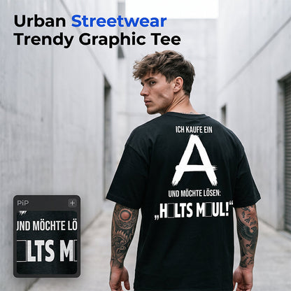 👕 Koszulka męska z nadrukiem – 50% ZNIŻKI! OFERTA LIMITOWANA!💪✨Krótki rękaw, miękka przewiewna bawełna i modny nadruk z tyłu – Stylowy look bez wysiłku! ☀️