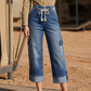 👖 Damskie spodnie cargo jeansowe – 50% ZNIŻKI! OFERTA LIMITOWANA!👖✨Luźny fason, szerokie nogawki i praktyczne kieszenie – jeansowy styl cargo na co dzień.Idealne do pracy, na spacer i na lato! 💙