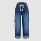 👖 Damskie spodnie cargo jeansowe – 50% ZNIŻKI! OFERTA LIMITOWANA!👖✨Luźny fason, szerokie nogawki i praktyczne kieszenie – jeansowy styl cargo na co dzień.Idealne do pracy, na spacer i na lato! 💙