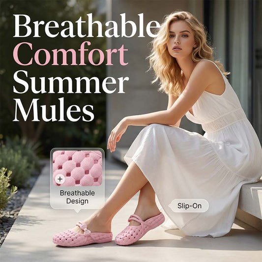 👡 Damskie oddychające muły – 50% ZNIŻKI! OFERTA LIMITOWANA! Zamknięty nosek, przewiewny materiał, wygodny fason – idealne na lato, do pracy i na co dzień. Lekkie, stylowe i komfortowe przez cały dzień. Styl bez wysiłku! ☀️👣✨