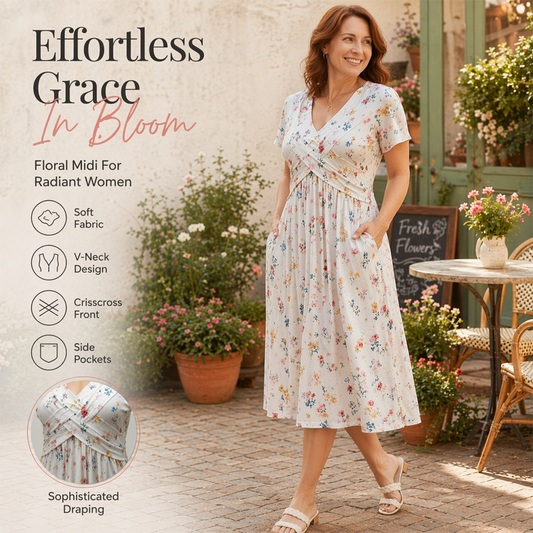 👗 Blumiges Kleid mit V-Ausschnitt – 50% ZNIŻKI! OFERTA LIMITOWANA!💃✨ Elegancki fason, twist w talii i kwiatowy wzór – idealny na lato, wesela i codzienne stylizacje. Lekka, zwiewna i pełna kobiecego uroku. Pasuje na każdą okazję! 🌸☀️