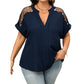 🌸💃 Bluzka plus size z siatki – 50% ZNIŻKI! OFERTA LIMITOWANA! Przezroczysta siatka, dekolt V, kobiecy krój – idealna na lato, imprezy i wieczorne wyjścia. Lekka, przewiewna i pełna stylu. Pasuje do każdej sylwetki! ✨