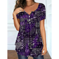 👕 Bluzka plus size z dekoltem V – 50% ZNIŻKI! OFERTA LIMITOWANA!💃✨Elegancki wzór paisley, luźny krój i dekolt V z guzikami – Lekka, przewiewna i stylowa, pasuje do każdej sylwetki. Twój codzienny must-have! 🌸☀️