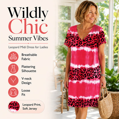 👗 Sukienka midi w panterkę – 50% ZNIŻKI! OFERTA LIMITOWANA!💃✨Dekolt V, modny nadruk leoparda i zwiewny krój – Lekka, przewiewna i pełna charakteru. Dodaje pewności siebie i stylu! 🐆☀️