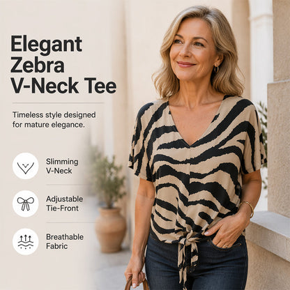 👚 Koszulka zebra z węzłem – 50% ZNIŻKI! OFERTA LIMITOWANA!💃✨Lekka, przewiewna i pełna charakteru. Dodaje pewności siebie i stylu! 🦓☀️