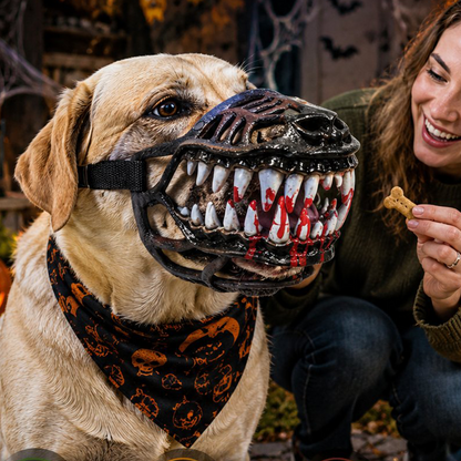 🎃 Halloweenowy kaganiec dla psa – 50% ZNIŻKI! OFERTA LIMITOWANA! Śmieszna maska potwora, idealna na Halloween, imprezy i zdjęcia. Wygodna, lekka i bezpieczna dla zwierząt. Sprawi, że Twój pies będzie gwiazdą każdej imprezy! 🐶👻✨