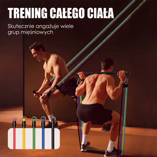 🏋️ Zestaw lin oporowych 14-częściowy – 50% ZNIŻKI! OFERTA LIMITOWANA!🔥✨Elastyczne taśmy z uchwytami – idealne do treningu siłowego, rozciągania i rehabilitacji w domu. Zastępuje całą siłownię w jednym zestawie! 💪