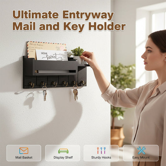 📬 Naścienny organizer na listy i klucze – 50% ZNIŻKI! OFERTA LIMITOWANA!🔑 Z półką, praktyczny i stylowy – idealny do przedpokoju, biura i kuchni. ✨Pomaga utrzymać porządek i mieć wszystko pod ręką. Łatwy montaż, trwały i funkcjonalny! 🏠