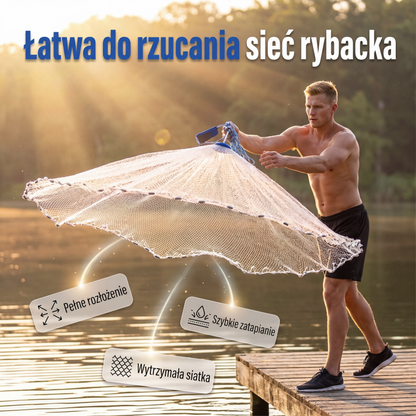 🎣 Sieć rzucana – 50% ZNIŻKI! OFERTA LIMITOWANA!💪Wytrzymałe oczka, szybkie tonięcie i wszechstronne zastosowanie – idealna do wędkowania, połowów i rekreacji.✨ Łatwa w rzucaniu, trwała i niezawodna w każdej wodzie! 🌊