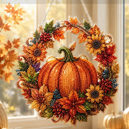 🎃 Jesienny wieniec z dynią – 50% ZNIŻKI! OFERTA LIMITOWANA!✨ Diamentowe malowanie, wisząca dekoracja – kompletny zestaw DIY do samodzielnego wykonania. 🎨Idealny na jesień, Halloween i jako prezent. Kreatywna zabawa dla całej rodziny! 🍂