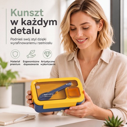 🍱 Pojemnik na obiad z miejscem na sztućce – 50% ZNIŻKI! OFERTA LIMITOWANA!✨ Porcjowany, bezpieczny do mikrofalówki – idealny do pracy, szkoły i podróży.🍽️ Przechowuje sztućce w zestawie, oszczędza miejsce i ułatwia codzienny posiłek. 🥄