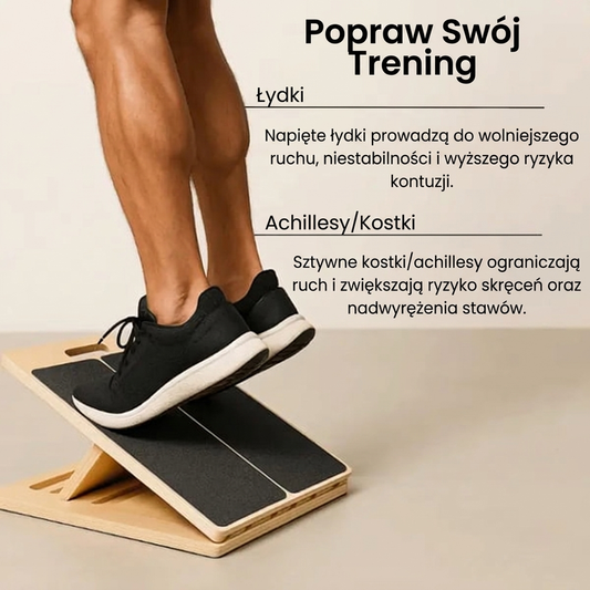 🦵 Drewniana deska do rozciągania łydek – 50% ZNIŻKI! OFERTA LIMITOWANA!💪 Regulowany kąt, naturalne drewno – ułatwia rozciąganie i relaks nóg. ✨Idealna po treningu, do jogi i codziennej pielęgnacji mięśni! 🌿