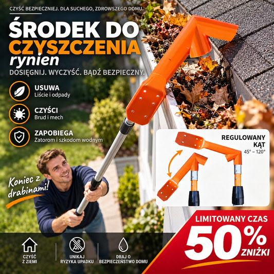 🧹 Narzędzie do czyszczenia rynien – 50% ZNIŻKI! OFERTA LIMITOWANA!✨ Bez drabiny i ryzyka – skutecznie usuwa liście i zanieczyszczenia z rynien. Długa rączka, łatwa obsługa i bezpieczeństwo! 🏠
