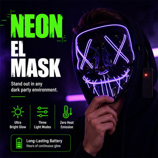 🎃 Świecąca maska LED – 50% ZNIŻKI! OFERTA LIMITOWANA!👻 Idealna na Halloween, imprezy i przebieranki – efektowne podświetlenie i tajemniczy klimat. Lekka, wygodna i przyciąga spojrzenia! ✨